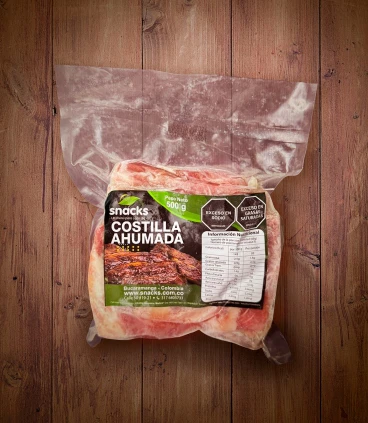 Costilla ahumada porcionada