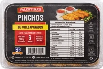 Pinchos de pollo apanado